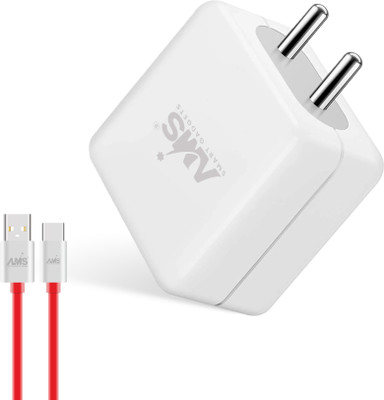 AMS 30 W Supercharge 3 A Wall Charger for Mobile with Detachable Cable(White, Cable Included)