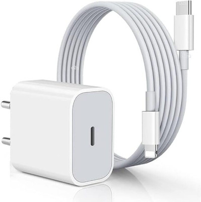 MAK 20 W Adaptive Charging 2.4 A Wall Charger for Mobile with Detachable Cable(White, Cable Included)