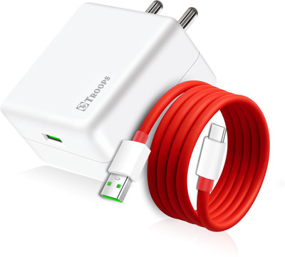 TP TROOPS 65 W SuperVOOC 3 A Wall Charger for Mobile with Detachable Cable(White, Red, Cable Included)