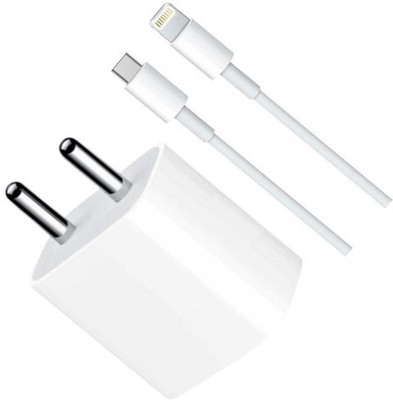 ryumux 20 W PD 2.1 A Wall Charger for Mobile with Detachable Cable(White Compatible With iphone  12/12 mini/12 Pro/12 Pro Max/13/13 mini/13 Pro, Cable Included)