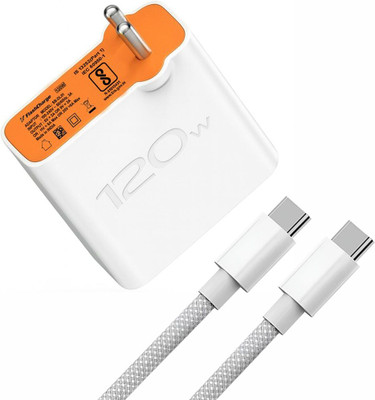 SB 120 W Quick Charge 6 A Wall Charger for Mobile with Detachable Cable(White, Cable Included)