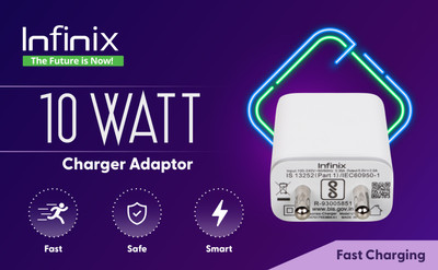 Infinix 10 W 2 A Wall Charger for Mobile(White)