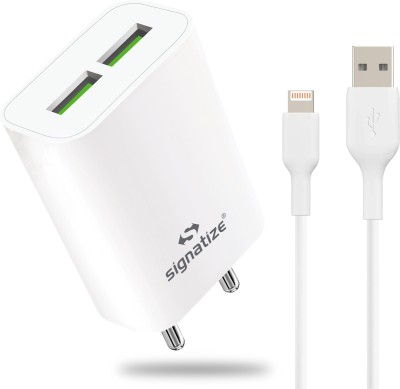 SIGNATIZE Quick Charge 3.4 A Multiport Mobile Charger with Detachable Cable(White)