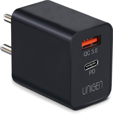UNIGEN 20 W 3 A Wall Charger for Mobile(Black)