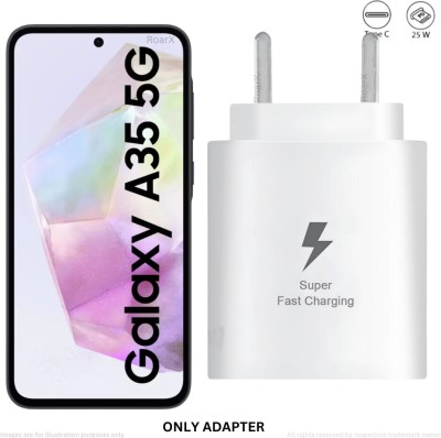 RoarX 25 W Supercharge 3.1 A Mobile Charger(White, Superfast Charger For Samsung Galaxy A35 5g Adapter)
