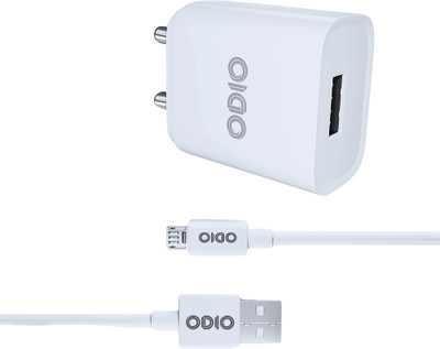 ODIO 12 W 2.4 A Wall Charger for Mobile with Detachable Cable(White, Cable Included)