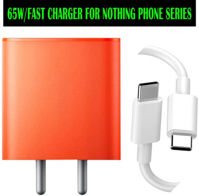 AVEVOUR ORIGINAL 65 W Power GaN 6.5 A Wall Charger for Mobile with Detachable Cable(c m f by 65 W GaN 3 A 3 Port Mobile Charger (Orange), Cable Included)