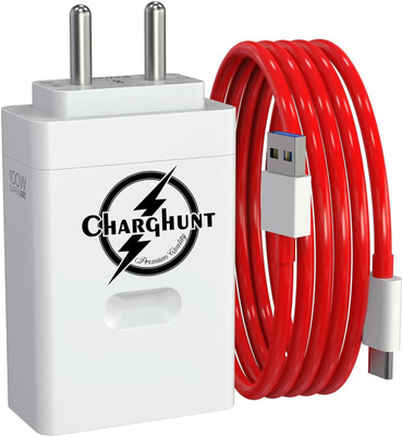 ChargHunt 100 W SuperVOOC 9 A Wall Charger for Mobile with Detachable Cable(White, Red, Cable Included)