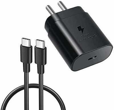 Kizzy 25 W PD 3 A Wall Charger for Mobile with Detachable Cable(Black, Cable Included)