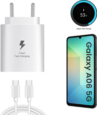MAK 25 W Quick Charge 3 A Wall Charger for Mobile with Detachable Cable(White Superfast Charger for Samsung Galaxy A06 5g Charger Adapter)