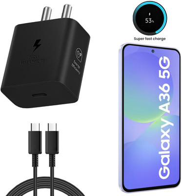 MAK 25 W Quick Charge 3.1 A Wall Charger for Mobile with Detachable Cable(Black Super Fast Charger for Samsung Galaxy A36 5g Charger Adapter)