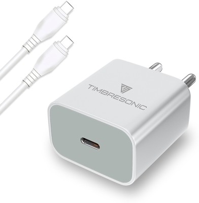 TIMBRESONIC 20 W PD 3 A Wall Charger for Mobile with Detachable Cable(White, Cable Included)