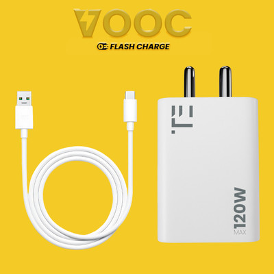 REALFIT 120 W SuperVOOC 6 A Wall Charger for Mobile with Detachable Cable(White)