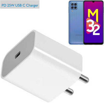 EliteGadgets 25 W Quick Charge 3 A Wall Charger for Mobile(25Watt Fast Charging Support for Samsung Galaxy A23, Samsung Galaxy A53, White)