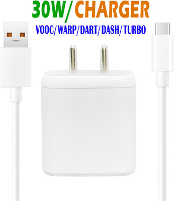 Kizzy 30 W Qualcomm 3.0 6 A Wall Charger for Mobile with Detachable Cable(White&Orange, Cable Included)