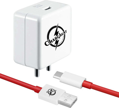 ChargHunt 85 W SuperVOOC 8 A Wall Charger for Mobile with Detachable Cable(White, Red, Cable Included)