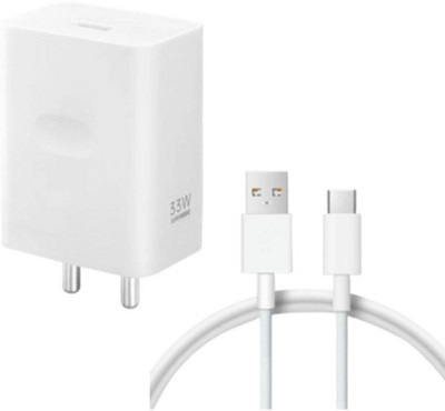 OPPO 33 W SuperVOOC 3 A Wall Charger for Mobile with Detachable Cable(White, Cable Included)