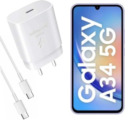 Wrapo 25 W Adaptive Charging 3 A Mobile Charger with Detachable Cable(Super Fast Charging Compatible for Galaxy A34 5G & Other Devices, White, Cable Included)