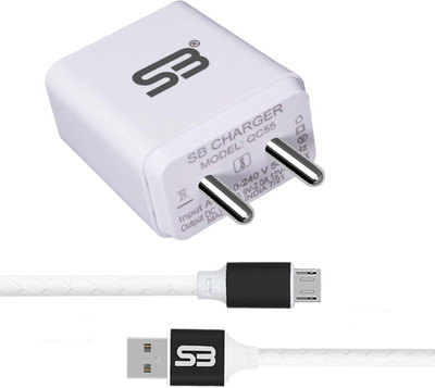 shopbucket 18 W Quick Charge 3 A Wall Charger for Mobile with Detachable Cable(White, Cable Included)