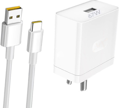 VOLTDIC 67 W SuperVOOC 6 A Wall Charger for Mobile with Detachable Cable(White, Cable Included)