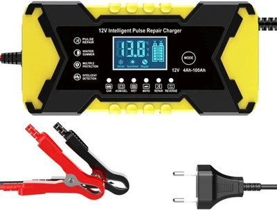 purvish 12 V Intelligent Pulse Repair Battery Charger for Car And Bike Battery Charger 4 ft Battery Jumper Cable(Pack of 1)