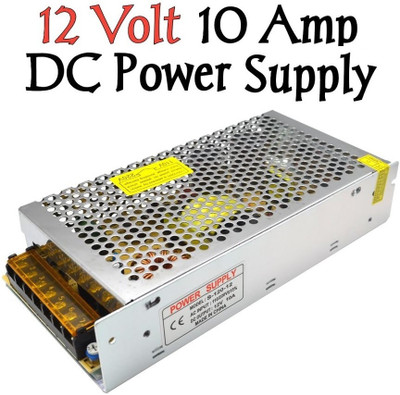 BALRAMA 12V 10A 120W SMPS AC/DC Power Supply 12 Volt DC Converter Adaptor 10 Amp Charger 10 Amp Charger LED Driver for LED Strip Light CCTV Camera Security System(Silver)