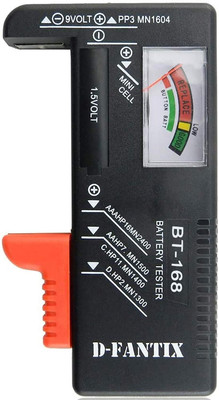 Silencio D-FantiX Black Olive Battery Tester Universal Battery Checker (Model: BT-168) Analog Battery Tester
