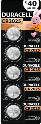 DURACELL Specialty CR2025 Lithium Coin 3V  Battery(Pack of 5)