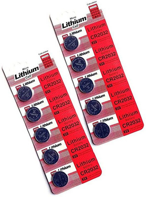 Flysmart Micro Lithium Cell CR2032 3V Coin  Cmos Cell Cmos  10 pc (Pack 10)  Battery(Pack of 10)