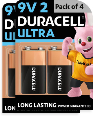 DURACELL Ultra Alkaline 9V   Battery(Pack of 4)