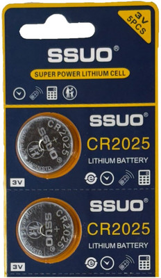 SSUO CR2025 3V BATTREIES Pack of 2 Best USE for Car Key Remotes(Key Fobs),Wristwatche  Battery(Pack of 2)