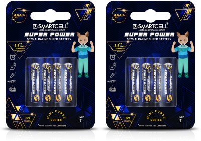 Smartcell 1.5V AAA Non-Rechargeable Alkaline Mini Super Power   Battery(Pack of 8)
