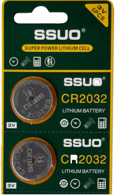 SSUO CR2032 3V Batteries Pack of 2 Best USE for Car Key Remotes(Key Fobs),Wristwatche  Battery(Pack of 2)