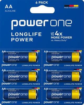 Power one AA Alkaline Batteries, Pack of 6, Made in Germany  Battery(Pack of 6)