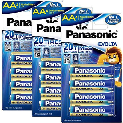 Panasonic EVOLTA LR6EG-12B Alkaline AA , Batteries, 12 Pcs  Battery(Pack of 12)
