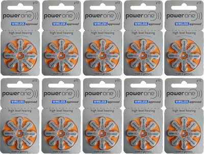 Power one Size 13 Hearing Aid (10 Strip of 8 Batteries)  Battery(Pack of 80)