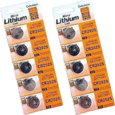 Gift Collection Micro Lithium CR2025 Button Cell 3v Computer Motherboard Lithium   Battery(Pack of 10)