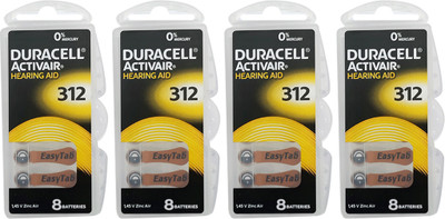 DURACELL Size 312 Hearing Aid   Battery(Pack of 32)