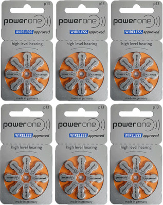 Power one Size 13 Hearing Aid (6 Strip of 8 Batteries)  Battery(Pack of 48)