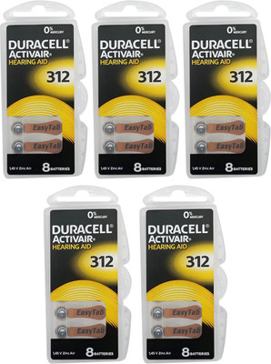DURACELL Size 312 Hearing Aid   Battery(Pack of 40)