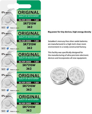Copy Line Watch  SR721SW 362 | Silver Oxide 1.55V  Original  Battery(Pack of 5)