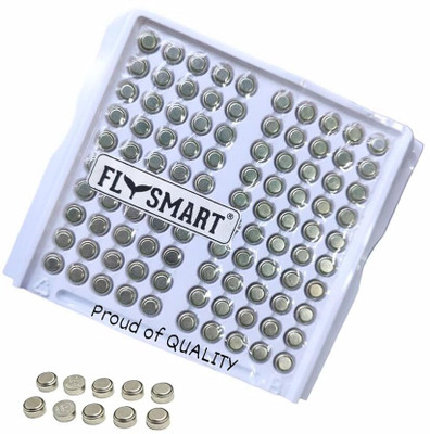 Flysmart lr41 ag3 1.5v alkaline button coin cell battery pack of 100 for watches toys  Battery(Pack of 100)