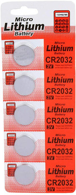 Villy 2032  3V Micro Lithium Button Coin Cell  Battery(Pack of 5)