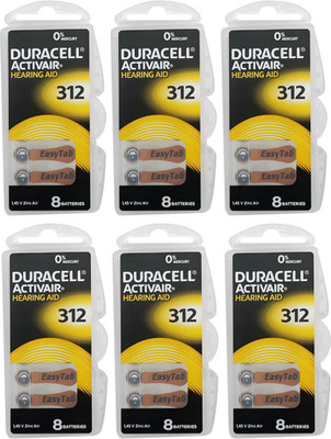 DURACELL Size 312 Hearing Aid   Battery(Pack of 48)