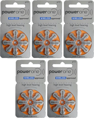 Power one Size 13 Hearing Aid (5 Strip of 8 Batteries)  Battery(Pack of 40)