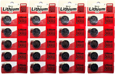 RRCART Micro Lithium Cell CR2032 Coin Type 3V Computer Motherboard CMOS  Battery(Pack of 20)