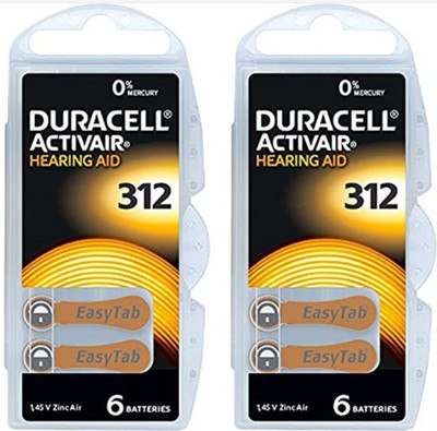 DURACELL Hearing Aid  Size 312, 2 strip (12  )  Battery(Pack of 2)