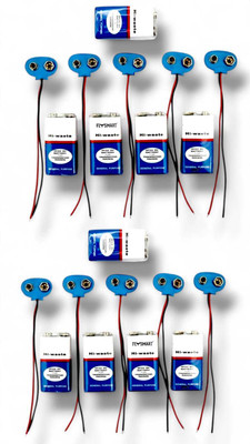 geeta enterprises Combo of 9v battery and clip connector - Pack of 10 hai  Battery(Pack of 10)