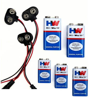 Yellow Tommy HW Hi-Watt 9V  + 9V  Clip with DC Barrel Jack  Battery(Pack of 5)