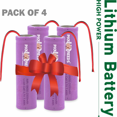 Daily Needs Shop 2000mAh 3.7V 18650 Lithium Li-ion with Wired, 65x18mm   Battery(Pack of 4)
